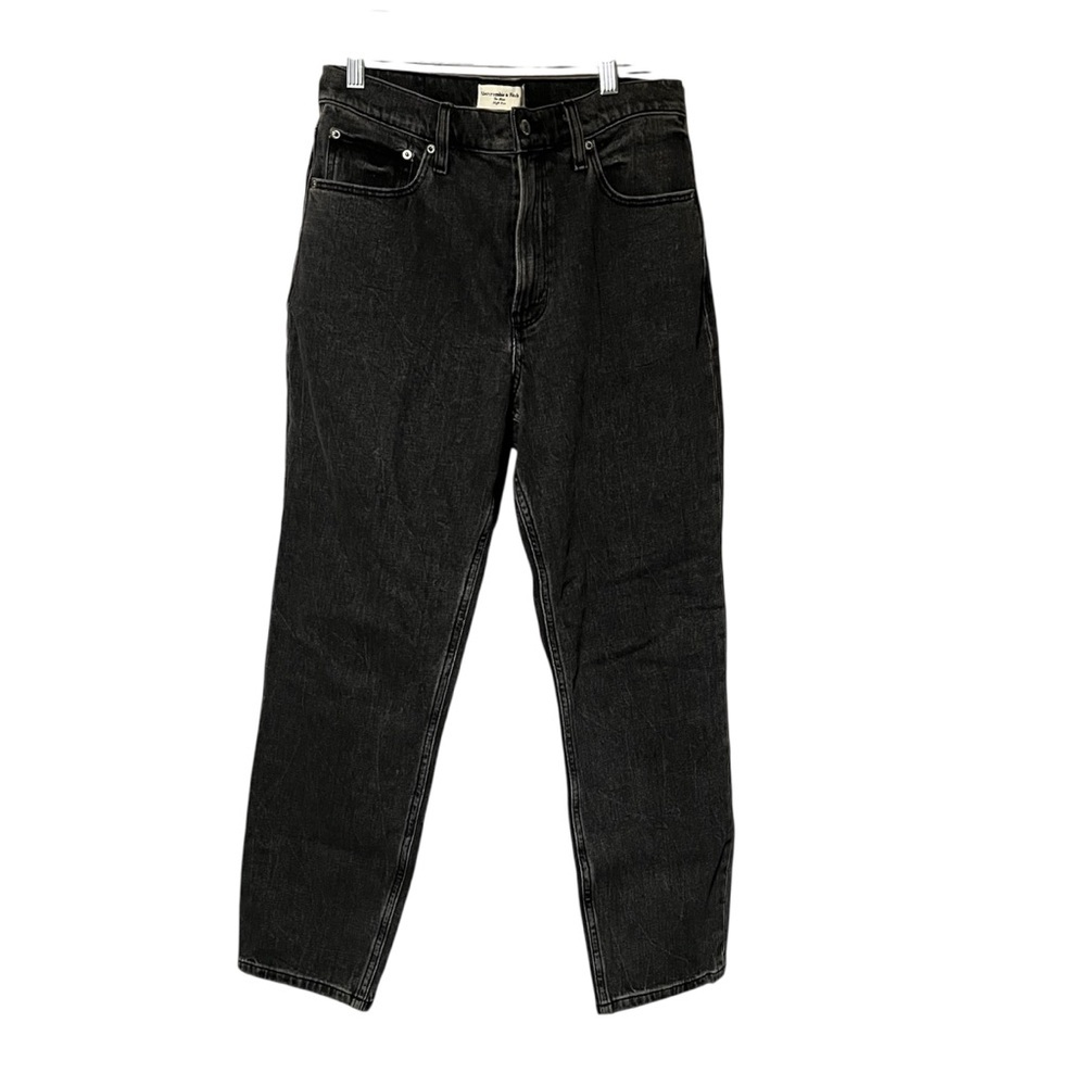 Abercrombie & Fitch The‎ Mom High Rise Black Jeans Women Size 28 / 6